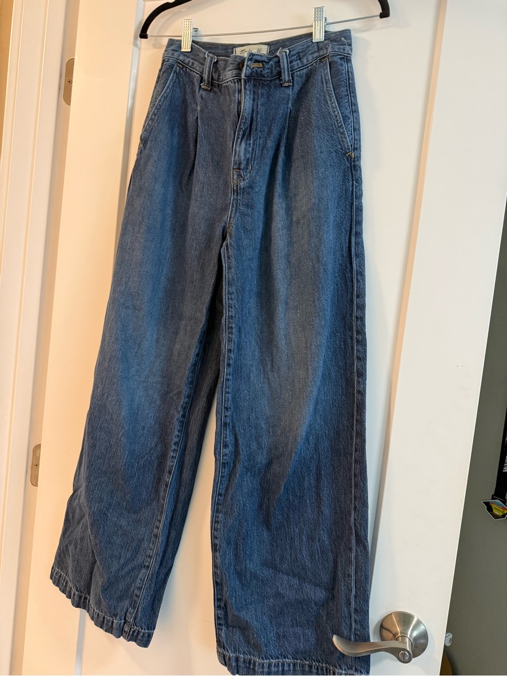 Madewell The Harlow Wide-Leg Blue Denim Trouser Jeans